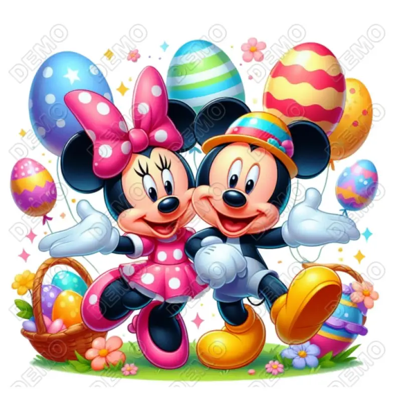 Easter Minnie and Mickey  DTF  Iron on Transfer