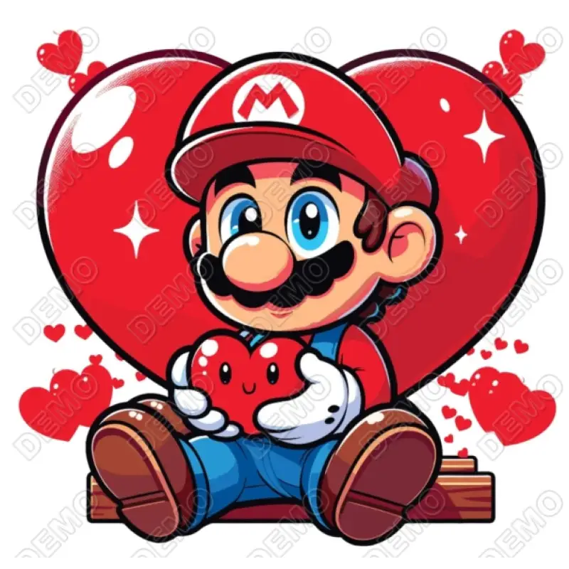 Mario Valentines DTF  Iron on Transfer