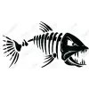 Angry Fish Skeleton  Iron On Transfer Vinyl HTV