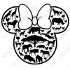 Disney  Animal Kingdom  Minnie  Mouse head Iron On Transfer Vinyl HTV