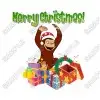 Christmas  Curious George T Shirt Iron on Transfer Decal #81