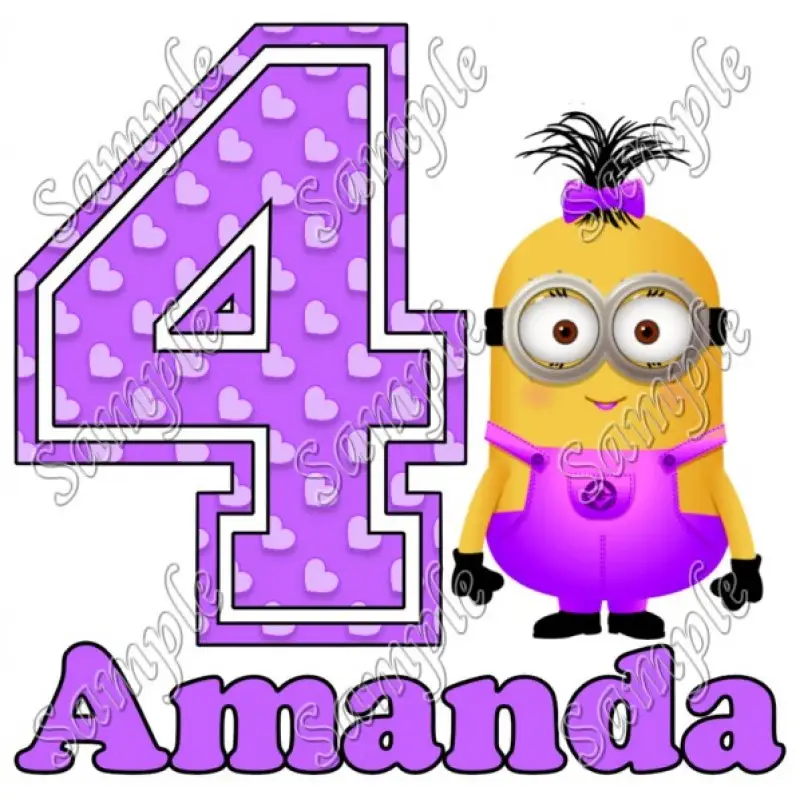 Despicable me Minion Girl Purple   Birthday  Personalized  Custom  T Shirt Iron on Transfer Decal #94