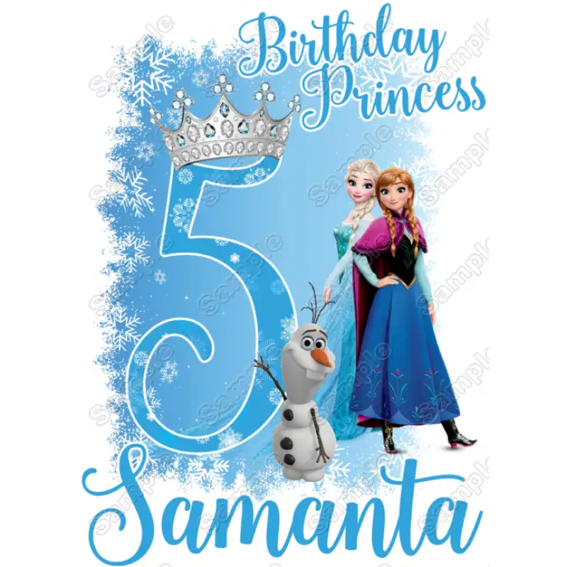 Frozen Anna Elsa  Birthday T Shirt Iron on Transfer Decal by www.shopironons.com