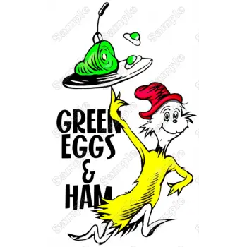 Green Eggs and Ham T Shirt Iron on Transfer Decal 