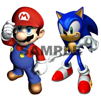 Sonic  and Mario  T Shirt Iron on Transfer Decal #22