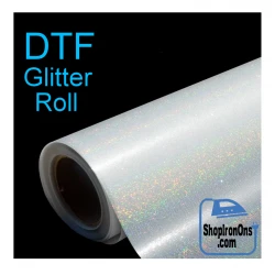 DTF GLITTER DTF PET ROLL Film - approx 12 inches x 30 feet