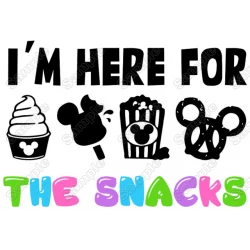I'm  Here For The Snacks T Shirt Iron on Transfer Decal 
