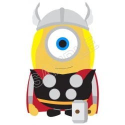 Despicable Me Minion Thor  T Shirt Iron on Transfer  Decal  #54
