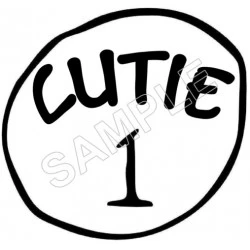 Dr. Seuss  ~  Cat in the Hat  ~  Cutie  1, 2, 3..  T Shirt Iron on Transfer Decal #1