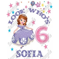 Happy Birthday  Sofia The First  Personalized Custom T Shirt Iron on Transfer Decal #1