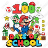 Mario 100 Days of School DTF  Iron on Transfer  N4