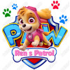 Paw Patrol  Skye  Custom DTF  T Shirt Iron on Transfer