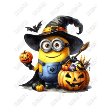 Halloween Despicable Me  Minion Pumpkin  T Shirt Iron on Transfer 