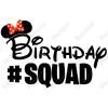 Birthday  #Squad  Minnie Mickey Girl  T Shirt Iron on Transfer Decal