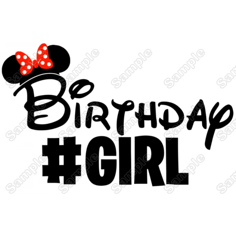 Birthday  #Squad  Minnie Mickey Girl  T Shirt Iron on Transfer Decal