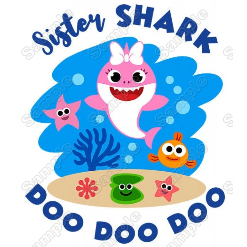 Baby Shark Family  Member  Custom  T Shirt Iron on Transfer