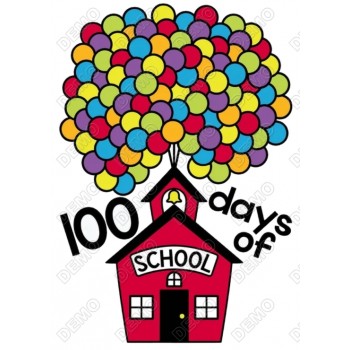 100 Days of School Balloons T Shirt Iron on Transfer Decal 