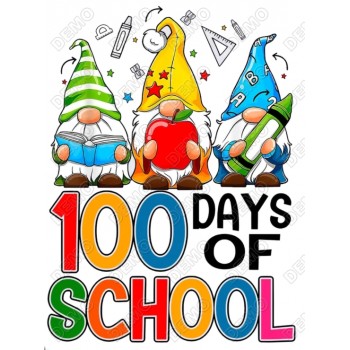 100 Days of School Gnomes T Shirt Iron on Transfer   #2