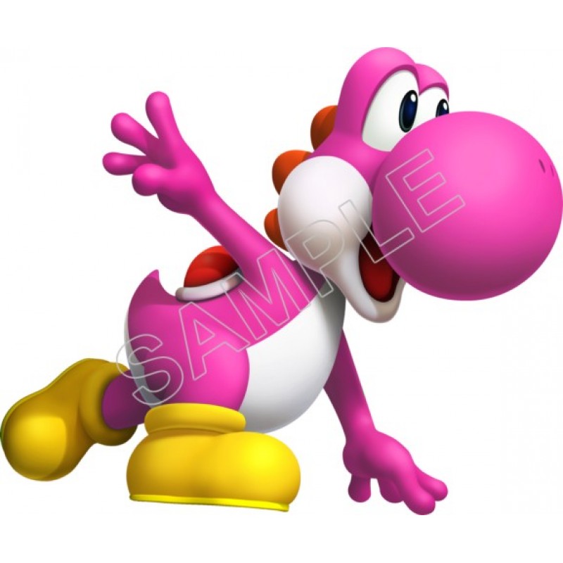 Super Mario Bros. Pink Yoshi T Shirt Iron on Transfer Decal #17