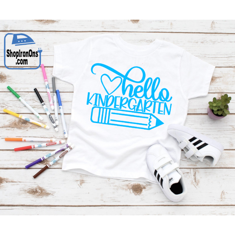 Hello Kindergarten  Iron On Transfer Vinyl HTV