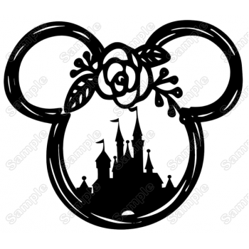 Disney  Castle Minnie  Mouse  head Iron On Transfer Vinyl HTV