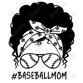 Messy Bun Mom  Baseballmom  Iron On Transfer Vinyl HTV