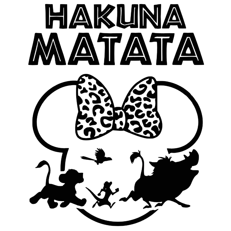 Hakuna Matata  Minnie Mouse Ears Iron On Transfer Vinyl HTV