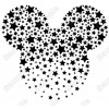 Mickey Mouse  Head Stars Iron On Transfer Vinyl HTV