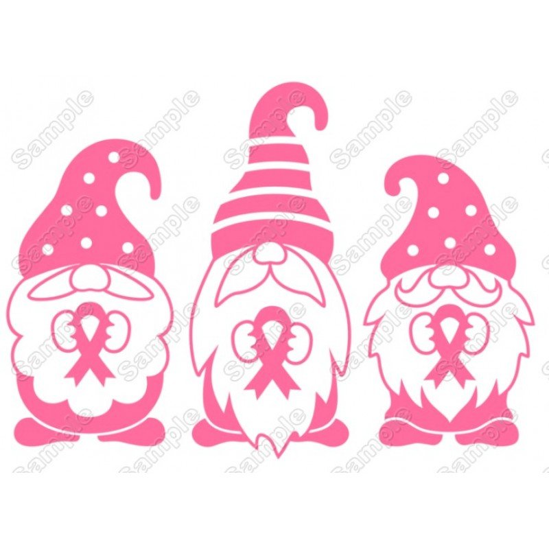 Breast Cancer Awareness Gnomes  Iron On Transfer Vinyl HTV