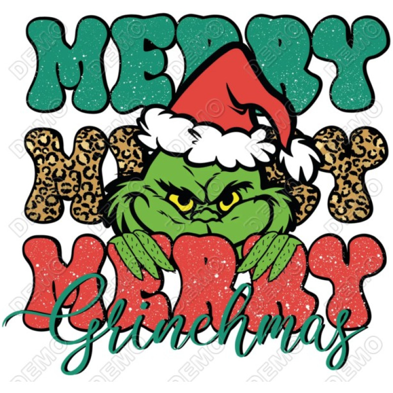 Christmas  Merry Grinchmas T Shirt Iron on Transfer Decal