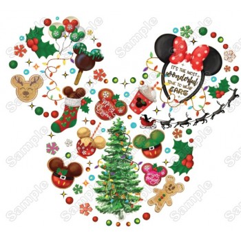 Christmas Disney World  Minnie Mouse T Shirt Iron on Transfer Decal 