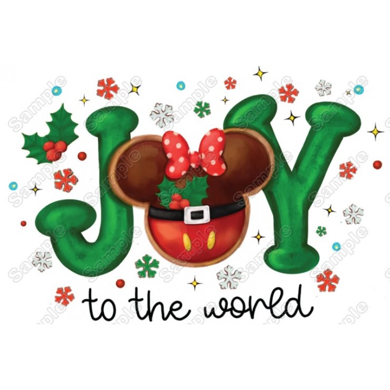 Christmas Disney World JOY T Shirt Iron on Transfer Decal