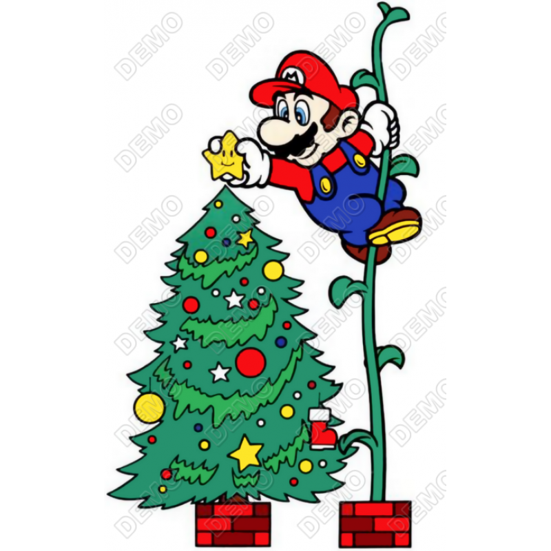 Christmas Super Mario T Shirt Iron on Transfer Decal