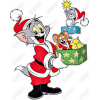  Christmas Tom and Jerry  T Shirt Heat Iron on Transfer Decal 