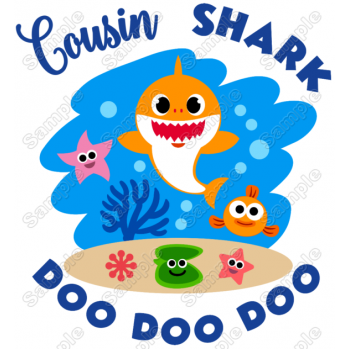 Baby Shark Cousin  T Shirt Iron on Transfer  Decal #1