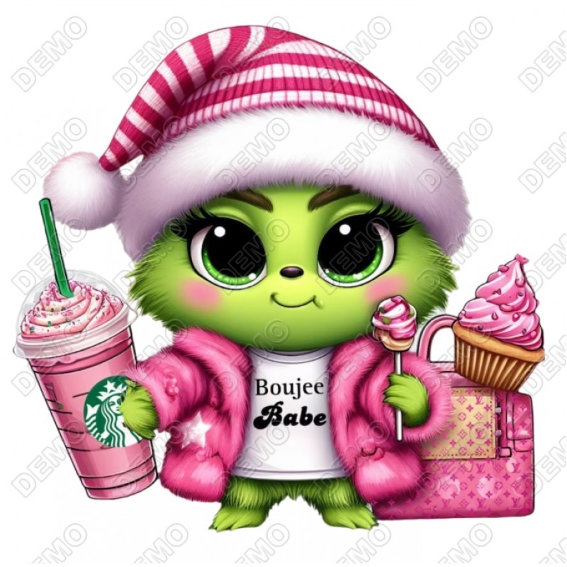 Grinch Baby  Christmas   T Shirt Iron on Transfer Decal