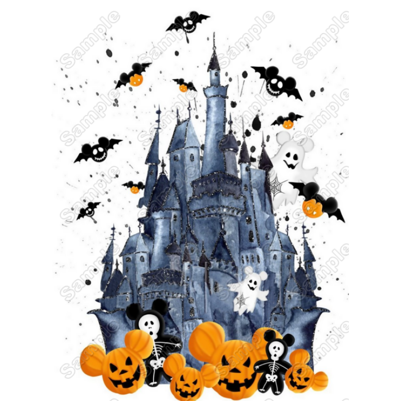 Halloween Magic Kingdom Disney Pumpkins  T Shirt Heat Iron On Transfer