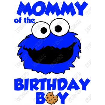 Cookie Monster Family Member  Birthday Custom  T Shirt Iron on Transfer 