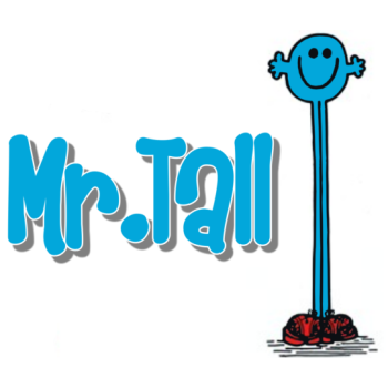 Mr Men and Little Miss Mr. Tall  T Shirt Iron on Transfer Decal #20