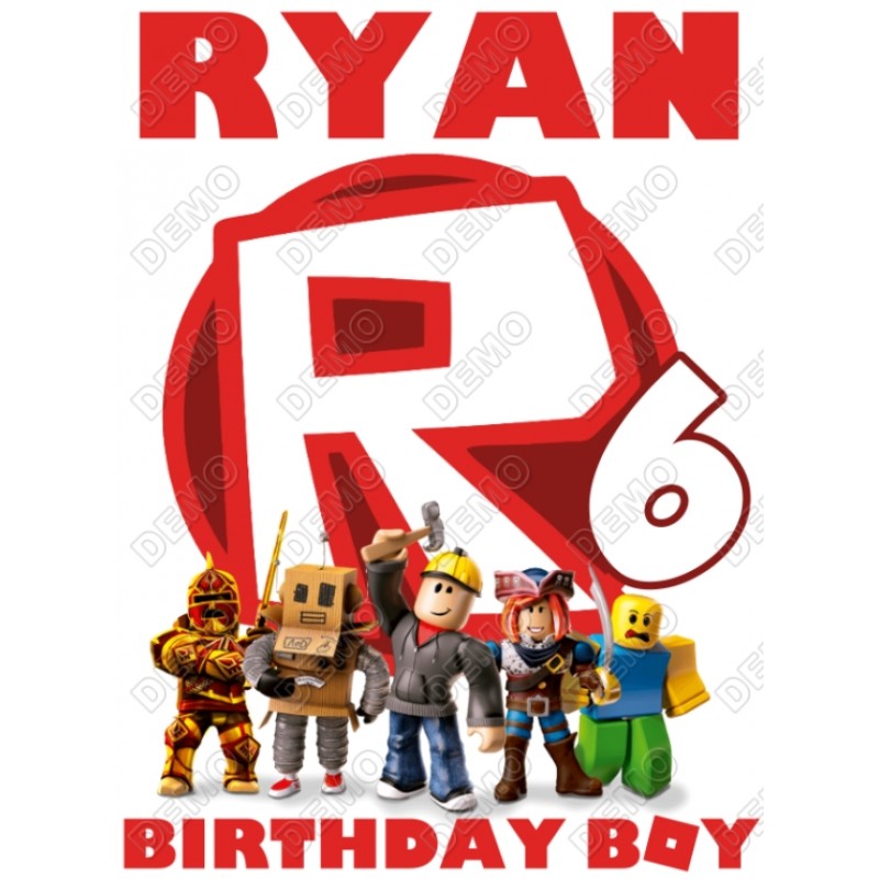 Roblox Custom Birthday  T Shirt Iron on Transfer