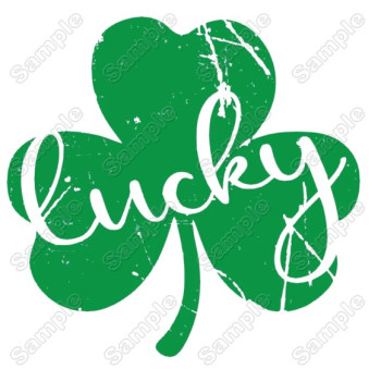 St Patrick Shamrock  T Shirt Heat  Iron on Transfer Decal 