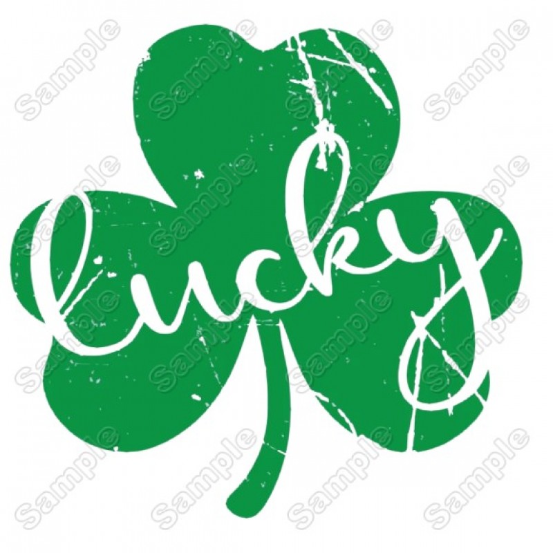 St Patrick Shamrock  T Shirt Heat  Iron on Transfer Decal