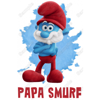 Smurf Papa Family Member Birthday Custom T Shirt Iron on Transfer Decal by www.shopironons.com