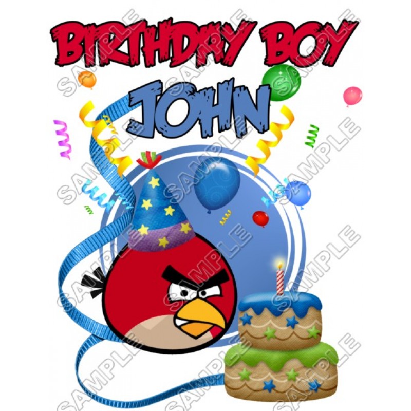 Angry Birds Birthday  Personalized  Custom  T Shirt Iron on Transfer Decal #13