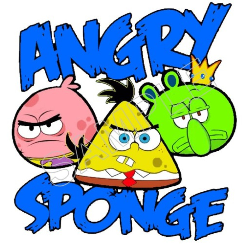 Angry Birds SpongeBob T Shirt Iron on Transfer Decal #68