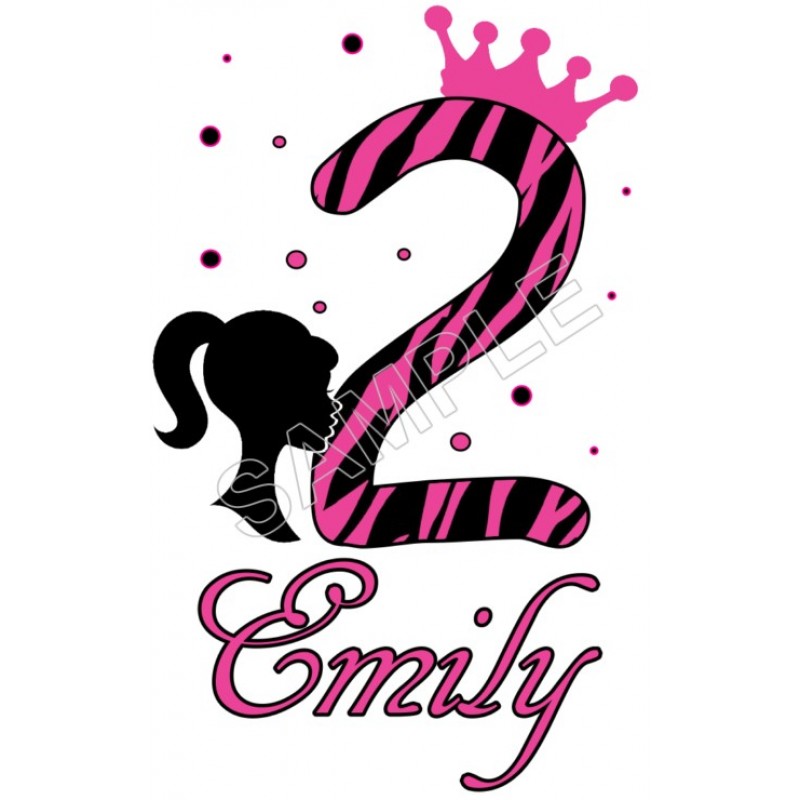 Barbie Zebra  Birthday  Personalized  Custom  T Shirt Iron on Transfer Decal #1