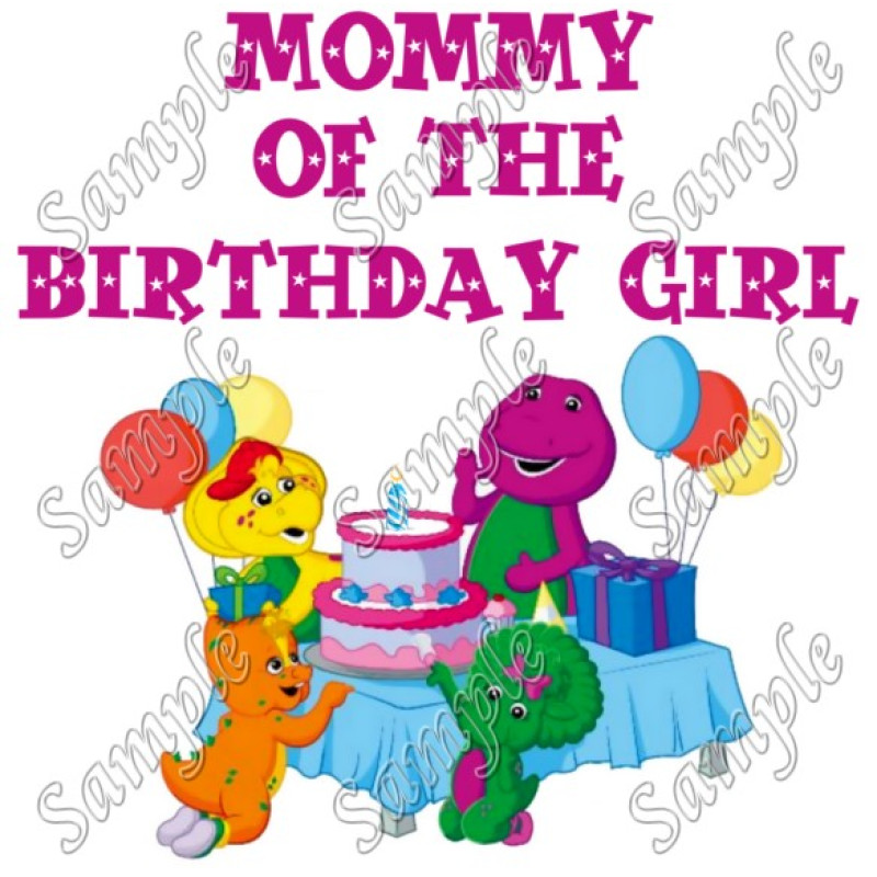 Barney Mommy of the Birthday Girl  Personalized  Custom  T Shirt Iron on Transfer Decal