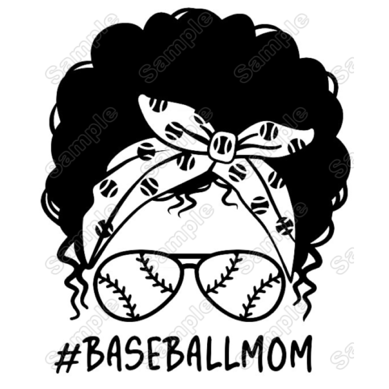 Messy Bun Mom  Baseballmom  Iron On Transfer Vinyl HTV