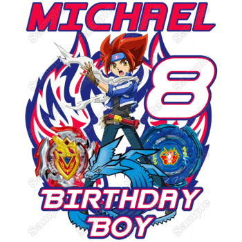 BeyBlade Birthday Personalized Custom T Shirt Iron on Transfer Decal #7