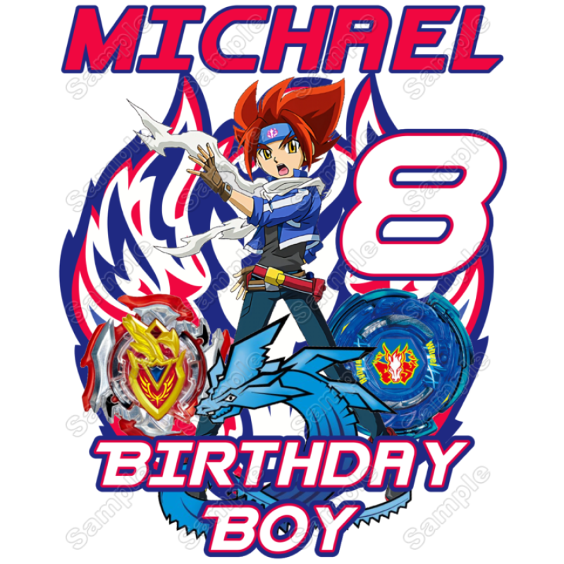 BeyBlade Birthday Personalized Custom T Shirt Iron on Transfer Decal 7